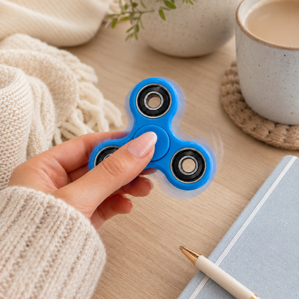 Blue Fidget Spinner | Sensory Hand Toy & Satisfying Desk Fidget