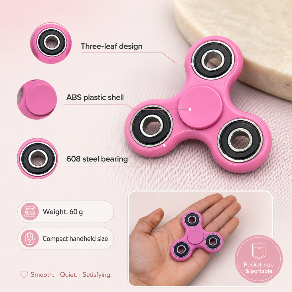 Pink Fidget Spinner | Sensory Toy & Satisfying Desk Fidget