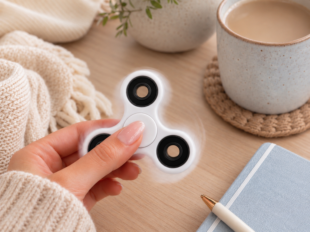 White Fidget Spinner | Sensory Hand Toy & Satisfying Desk Fidget