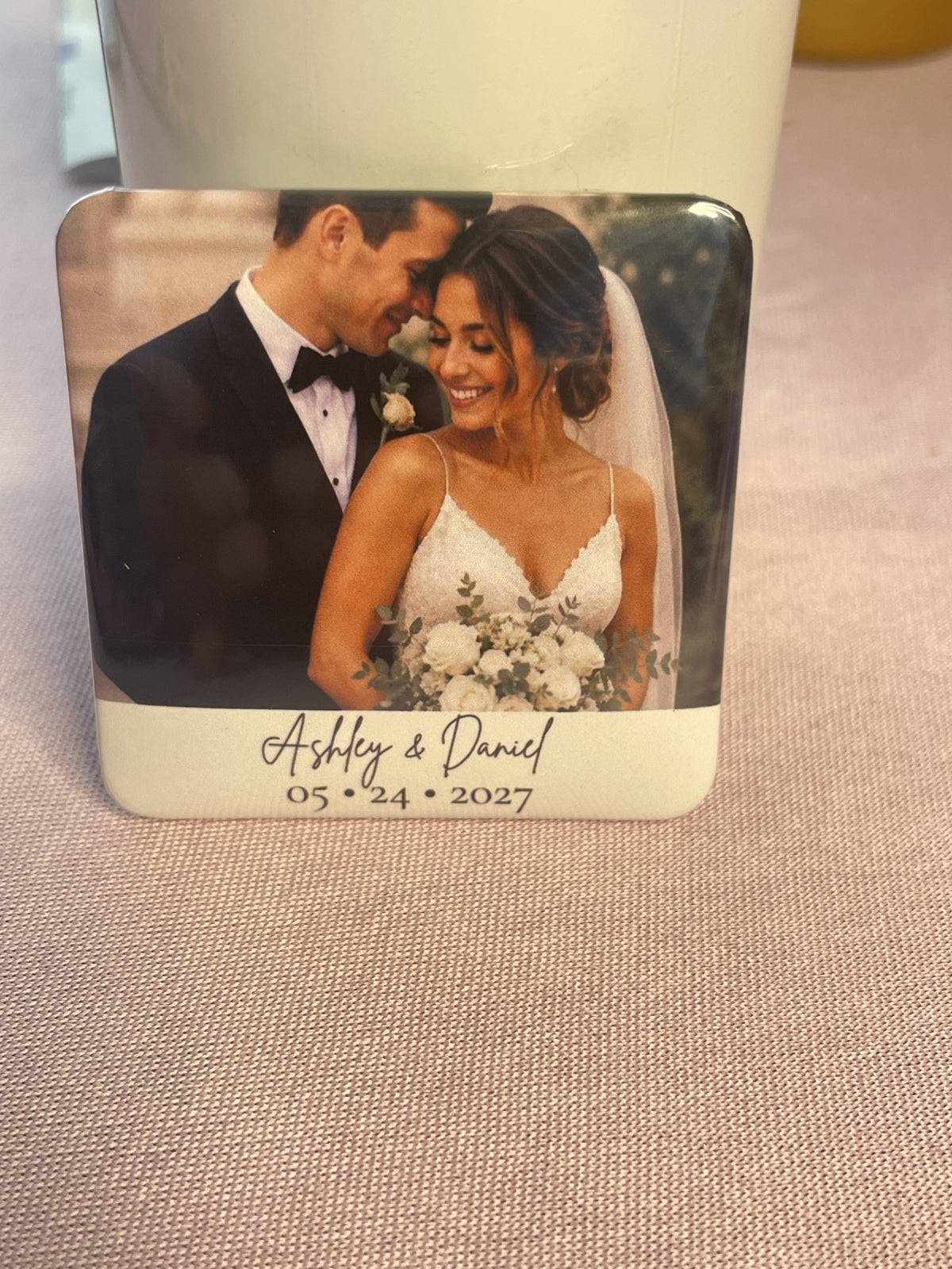 Personalized Wedding Photo Magnet- 2x2 PLASTIC | Custom Couple Keepsake