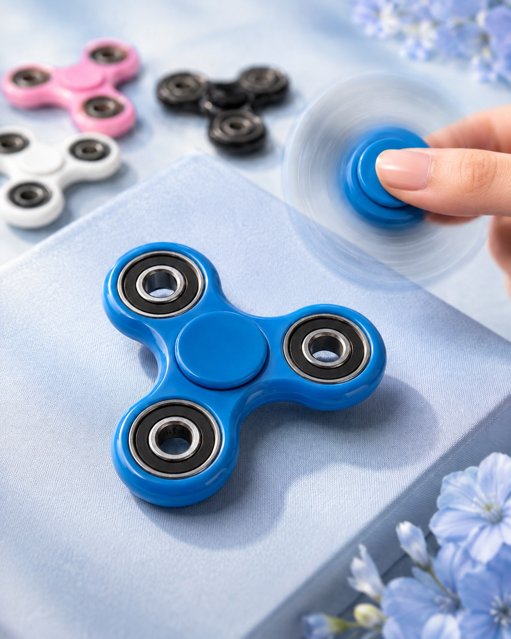 Blue Fidget Spinner | Sensory Hand Toy & Satisfying Desk Fidget