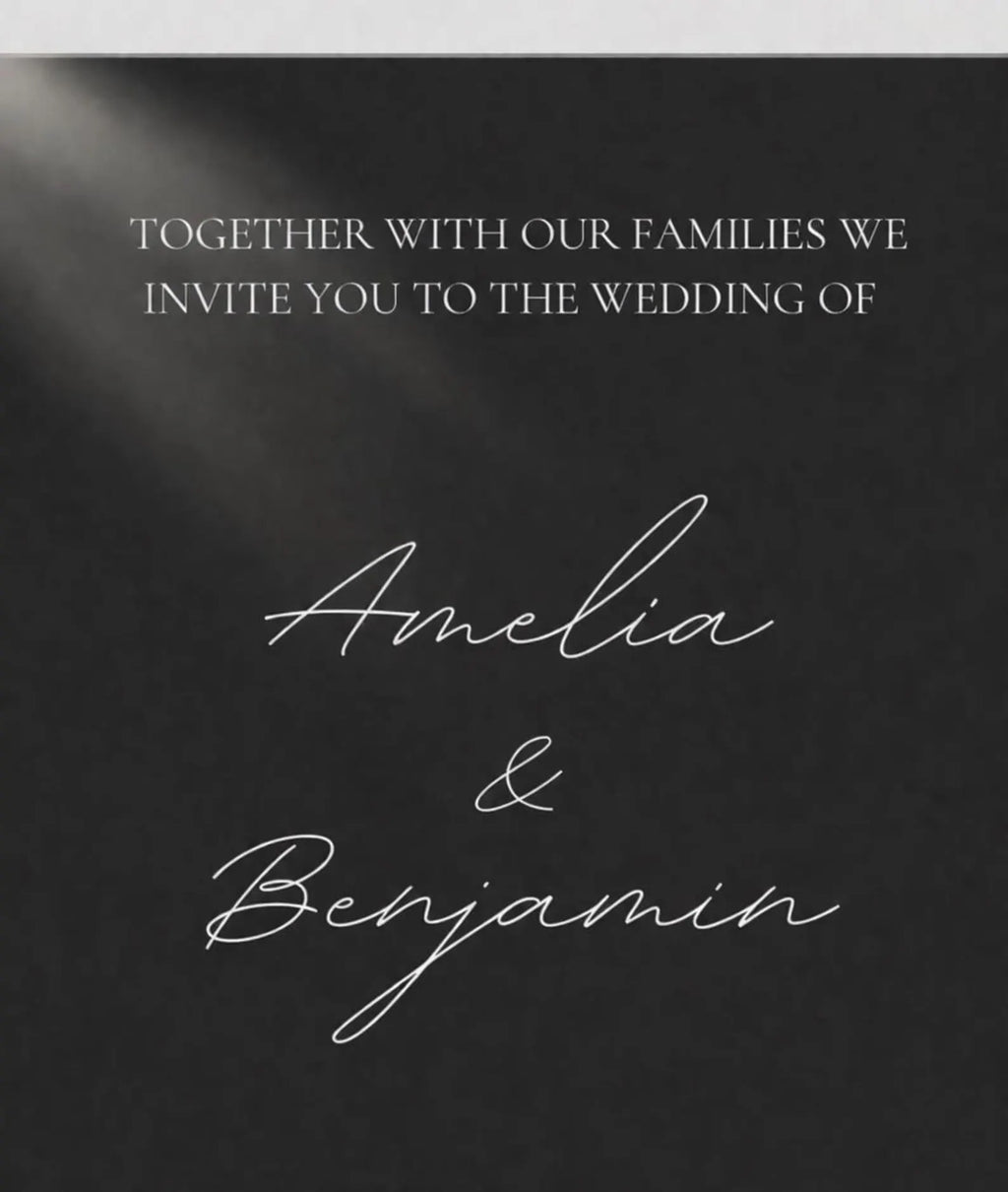 Black Wedding Invitation Template | Editable 5x7 Canva Invite in Black & Gray