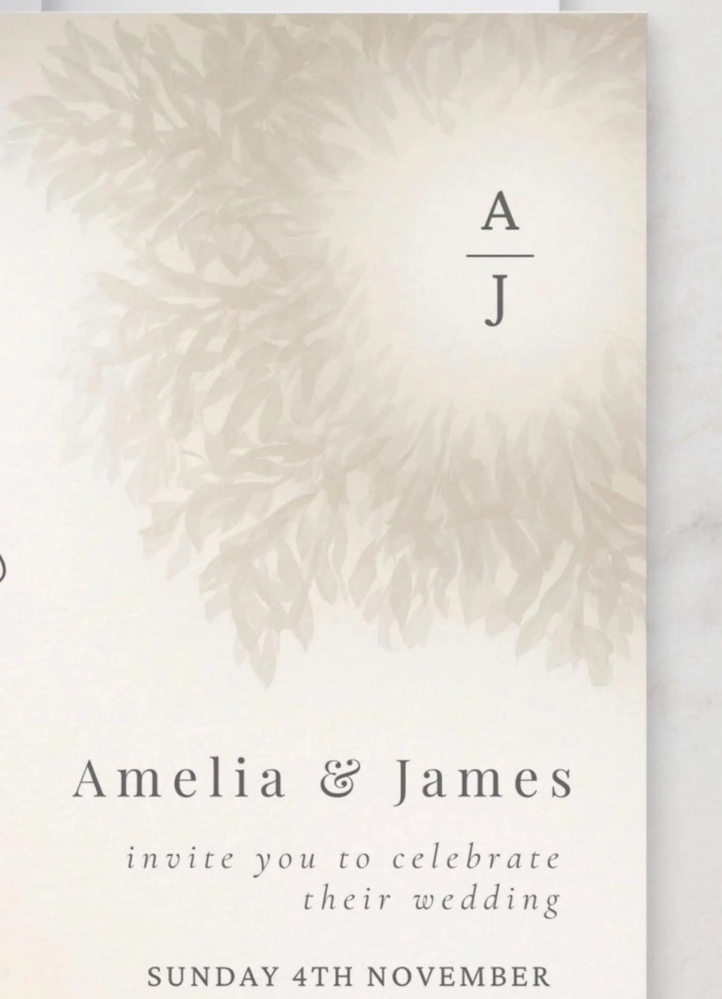 Champagne Beige Wedding Invitation Template | Editable Canva 5x7 Invite