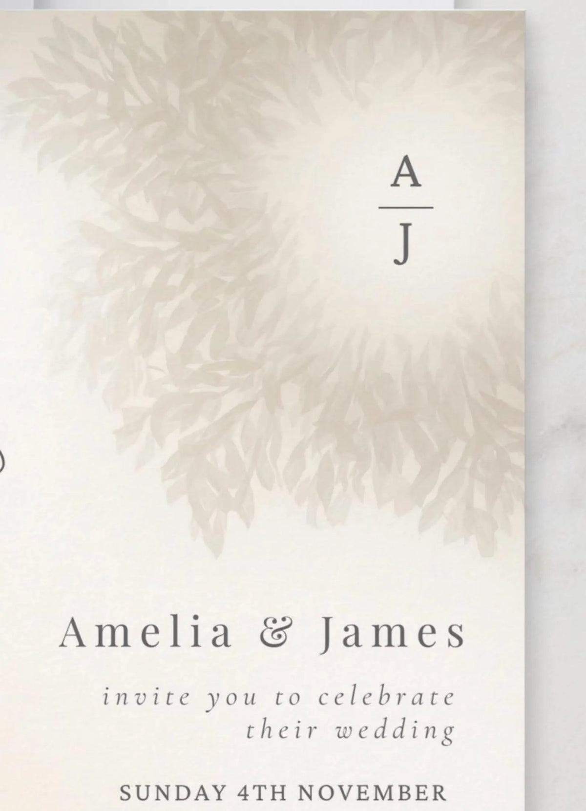Champagne Beige Wedding Invitation Template | Editable Canva 5x7 Invite