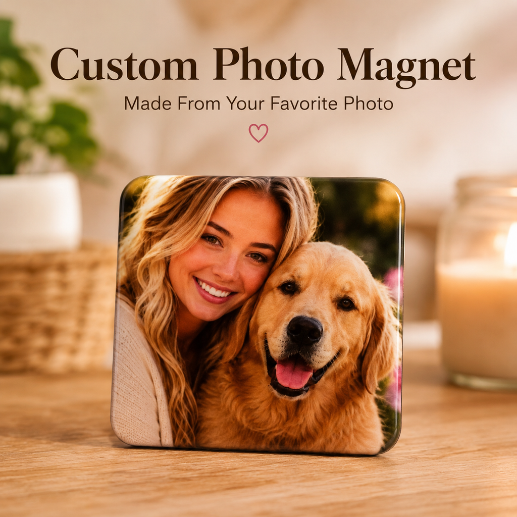Personalized Pet Photo Magnet | 2x2 PLASTIC | Dog & Cat Magnet