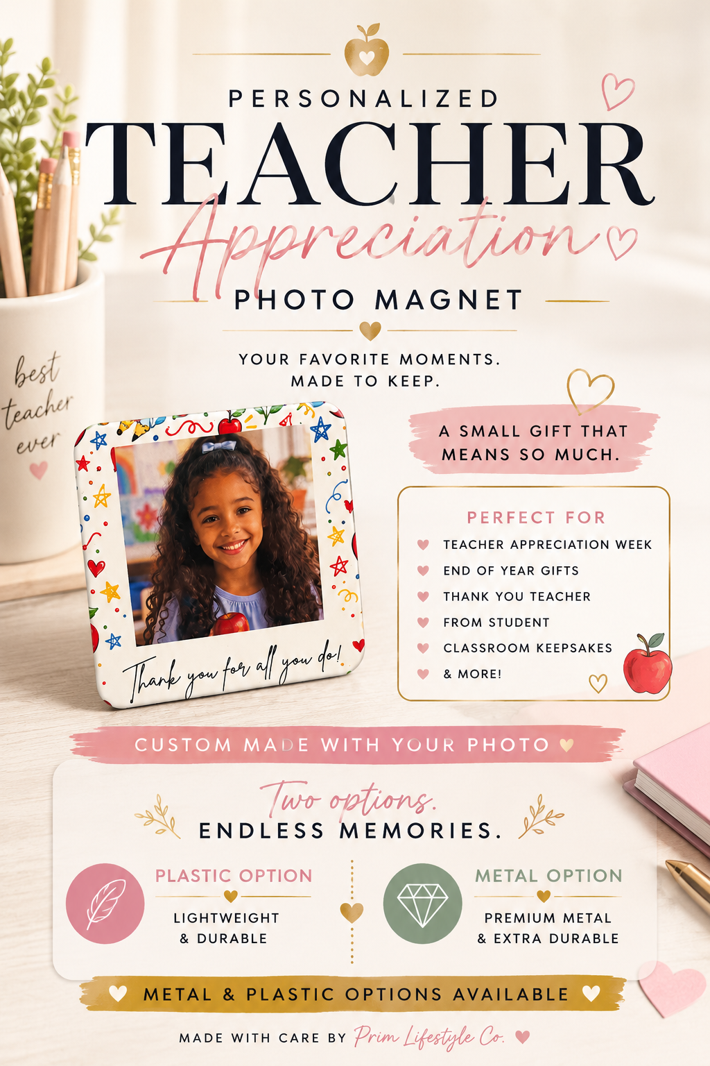 Personalized Teacher Photo Magnet | Teacher Appreciation Gift – METAL