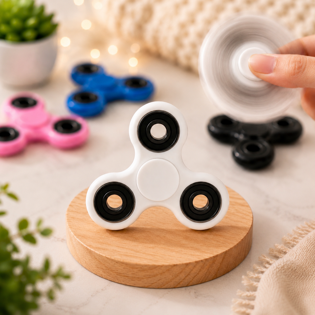 White Fidget Spinner | Sensory Hand Toy & Satisfying Desk Fidget