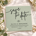 Sage Green Save the Date Template – Editable 5.5x5.5 Square Canva Download