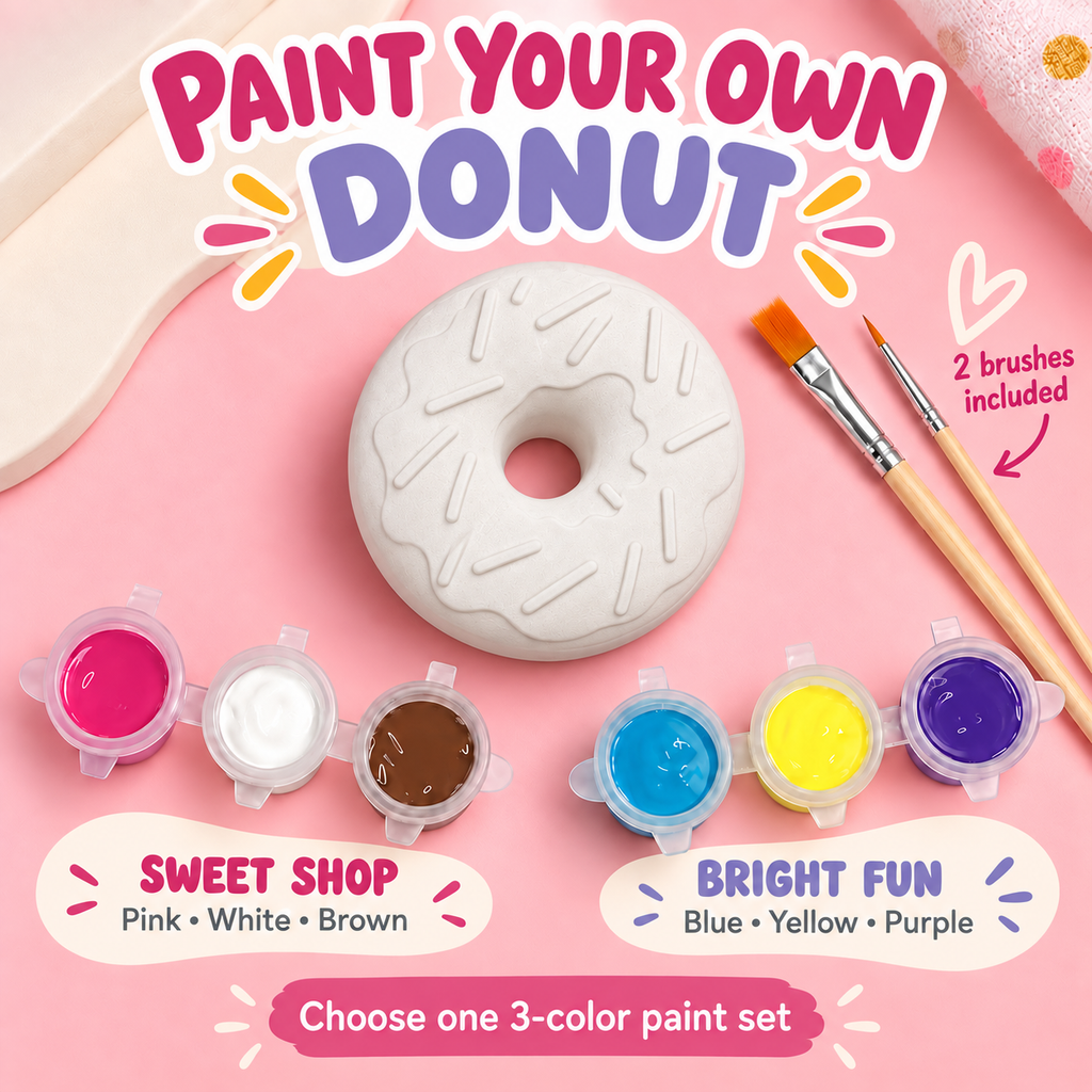Paint Your Own Criss Cross Drizzle Donut – Gypsum Craft