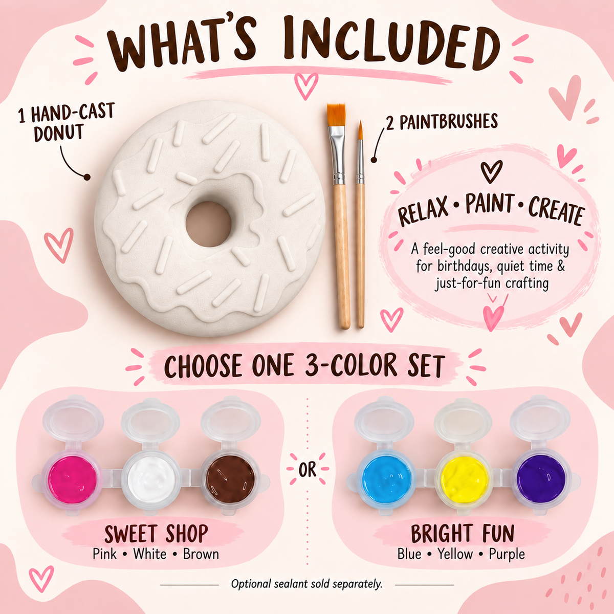Paint Your Own Criss Cross Drizzle Donut – Gypsum Craft