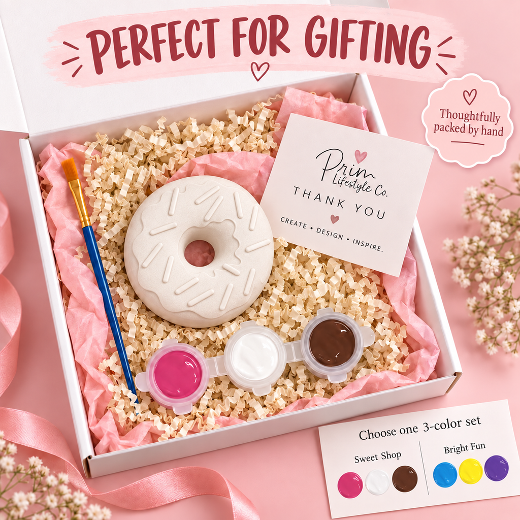 Paint Your Own Criss Cross Drizzle Donut – Gypsum Craft