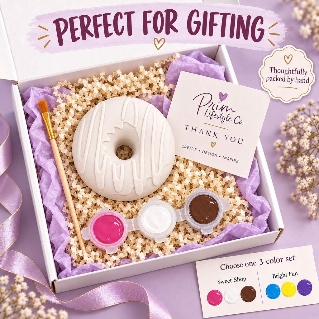 Paint Your Own Striped Donut – DIY Birthday Party Craft Kit
