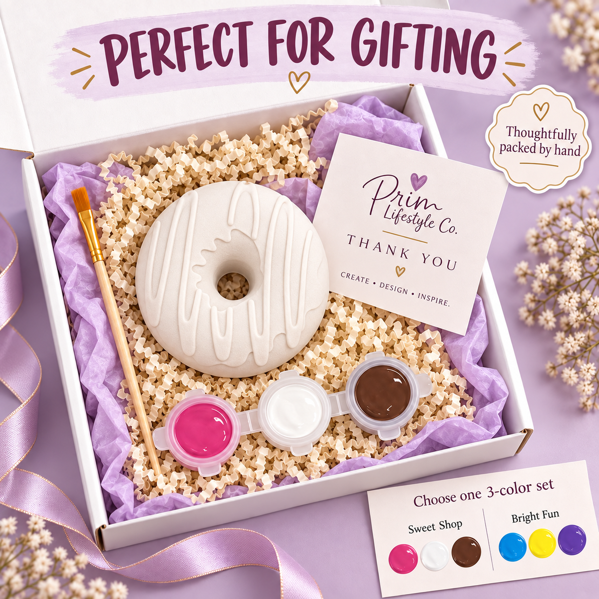 Paint Your Own Striped Donut – DIY Birthday Party Craft Kit