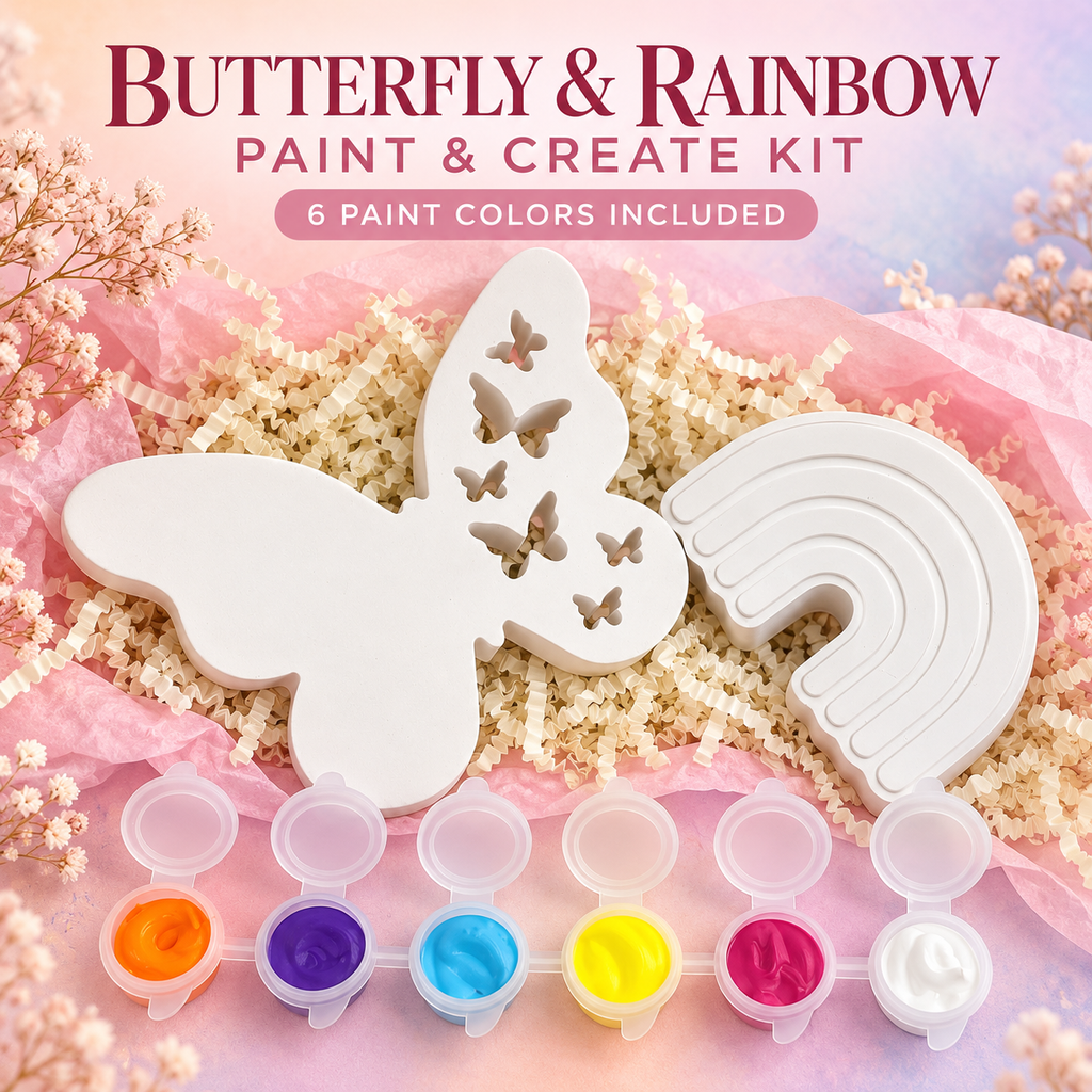 Butterfly & Rainbow Paint & Create DIY Craft Kit
