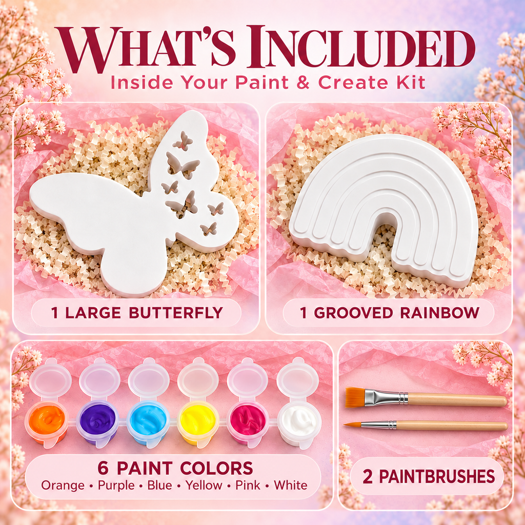 Butterfly & Rainbow Paint & Create DIY Craft Kit
