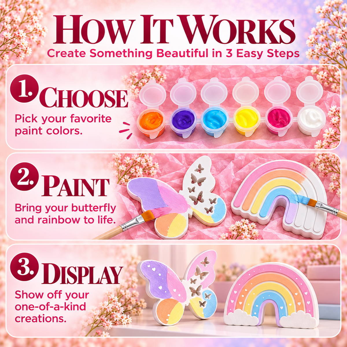 Butterfly & Rainbow Paint & Create DIY Craft Kit