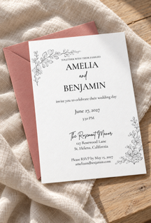Taupe Wedding Invitation Template | Editable Floral Canva 5x7 Invite