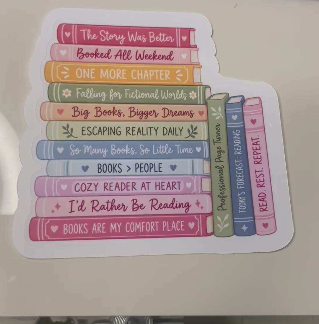 Book Lover Sticker | Book Stack Sticker | Kindle Sticker | Reading Sticker | Bookish Gift | Waterproof Vinyl Decal