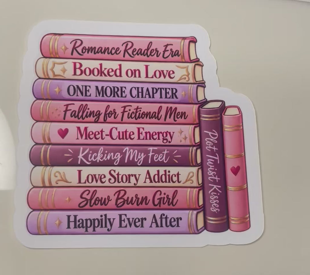Romance Reader Sticker – Waterproof Book Stack Sticker| Book Lover Vinyl Decal | Kindle Sticker | Bookish Gift