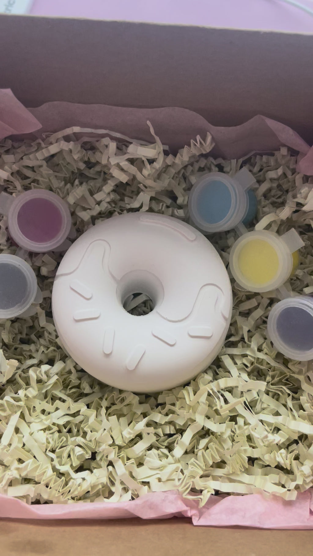 Paint Your Own Scalloped Frosting Donut Craft – Single DIY Gypsum Donut